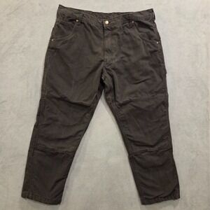 Lakin McKey Flannel Lined Double Knee Canvas Pants Men's Size 40x32 Outdoor